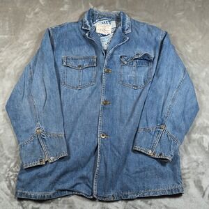 Vintage G Unit Denim Shirt Men XXL Blue Button Up Shacket Heavyweight Hiphop Y2K